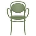 thumbnail image 3 of Luxury Commercial Living 33.5" Olive Green Stackable Outdoor Patio XL Arm Chair, 3 of 6