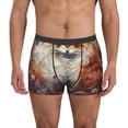thumbnail image 1 of Balery Romantic Flower Fox Couple Calzoncillos bóxer para hombre, ropa interior de algodón suave y transpirable con cinturilla de nailon-Small, 1 of 5