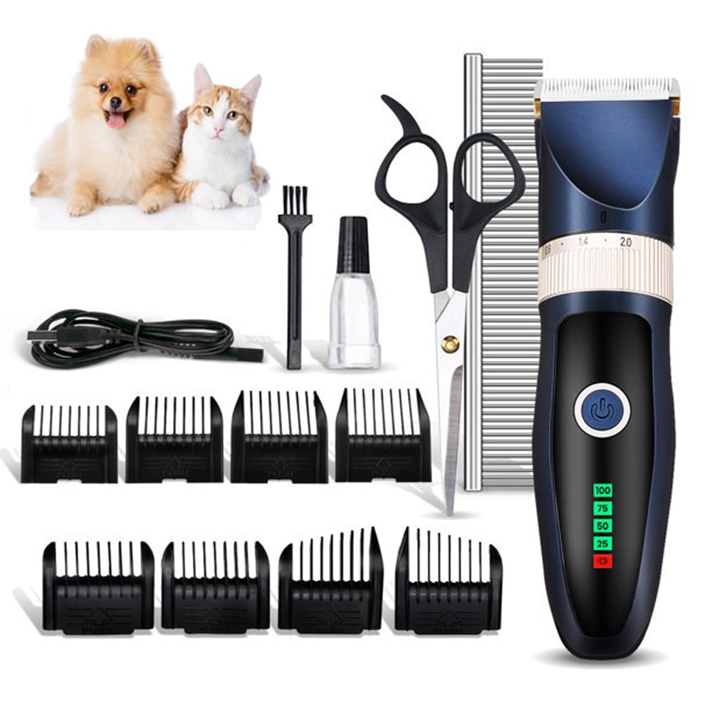 Professional Dog Grooming Clippers with Large LCD Screen Cats and Horse OMORC Cordless Dog Clippers Low Noise Design Rechargeable High-performance Battery 8 Limited Combs for Dogs Ceramic Blade