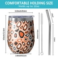 thumbnail image 5 of Leopard Print 12oz Stainless Steel Insulated Wine Tumbler with Lid and Straw – Double Wall Vacuum Mug for Hot & Cold Drinks, 304 Steel Interior, Sweat-Free Design, 5 of 5