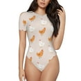 thumbnail image 2 of Picia Funny Chicken Womens One Piece Swimsuits Modest Tummy Control Bathing Suits Lace Up Slimming Swim Suit-Large, 2 of 9