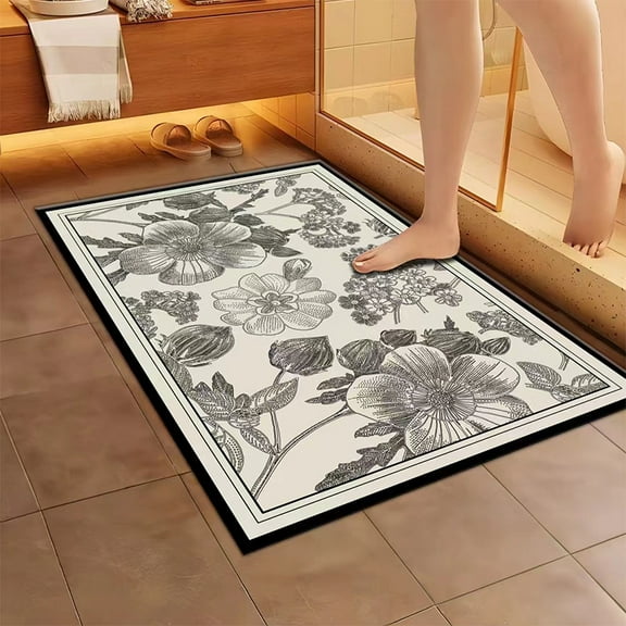 Zhuge Bathroom Rug Mat , Non-Slip Plush Shaggy Bath Carpet, Machine Wash Dry, Bath Mats for Bathroom Floor, Tub and Shower, Bathroom Runner Bathmat Accessories Decor 15*23inch (Style C)