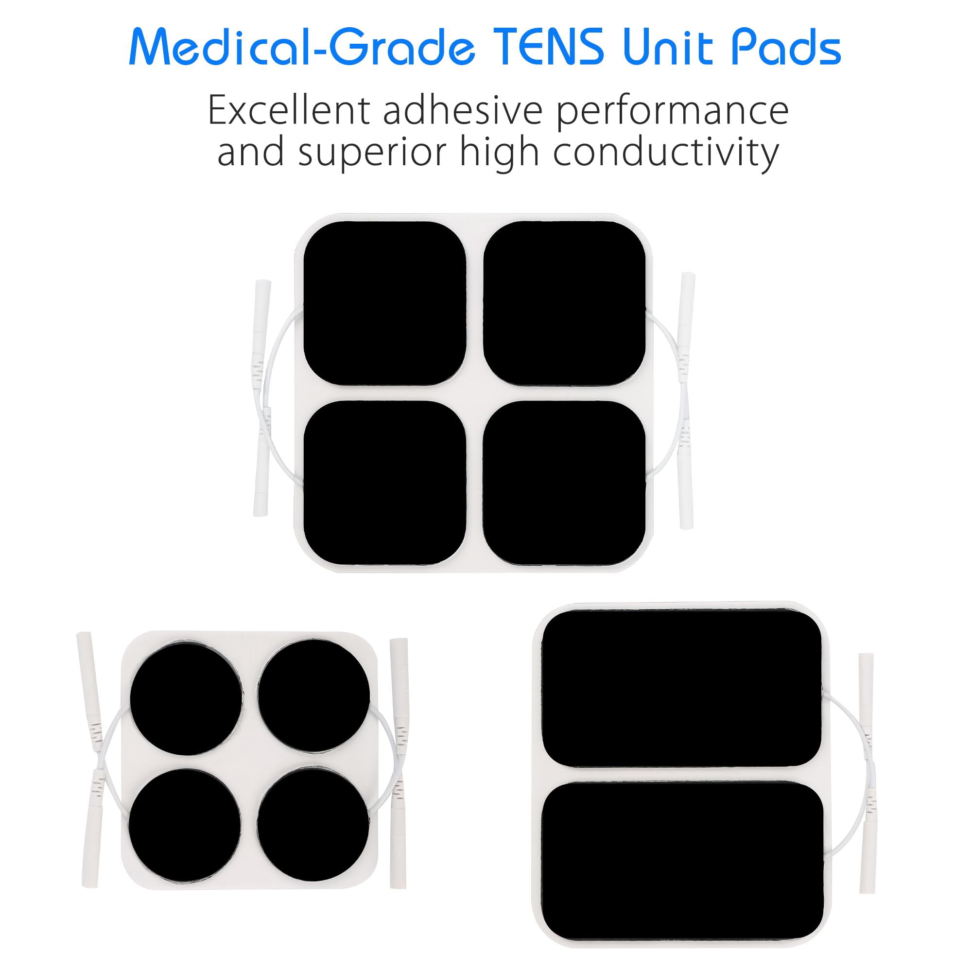 Tens Unit Pads [FDA 510(k) Cleared] 20 Pieces Medical Grade Blue