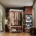 thumbnail image 3 of M MZG Heavy Duty Rolling Garment Rack Wire Clothes Rack for Hanging Clothes, Metal Closet Rack 3-Tier Clothing Rack Gold 17.7" D x 33.5" W x 70.3" H, 3 of 8