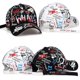 thumbnail image 2 of Gorra de béisbol con estampado de grafiti para mujer, gorro de algodón ajustable, desgastado, regalo de San Valentín y Navidad, 2 of 4