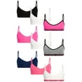 thumbnail image 2 of Sweet & Sassy Girls’ Training Bra – 9 Pack Seamless Microfiber V-Neck Cami Bralette (32A-36A), 2 of 6