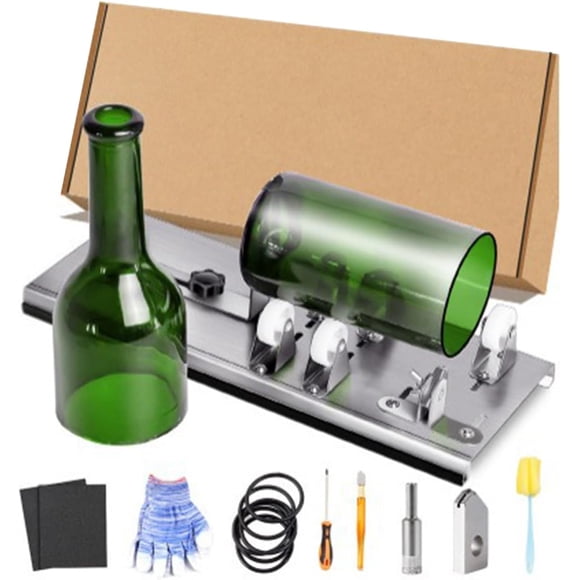Yazoeia Glass Cutter-Glass Bottle Cutter Machine for Round,Beer, Mason Jars, Whiskey, Round and Oval Bottles, Bottle Cutter & Glass Cutter Bundle for DIY Project Crafts CJC912-181126