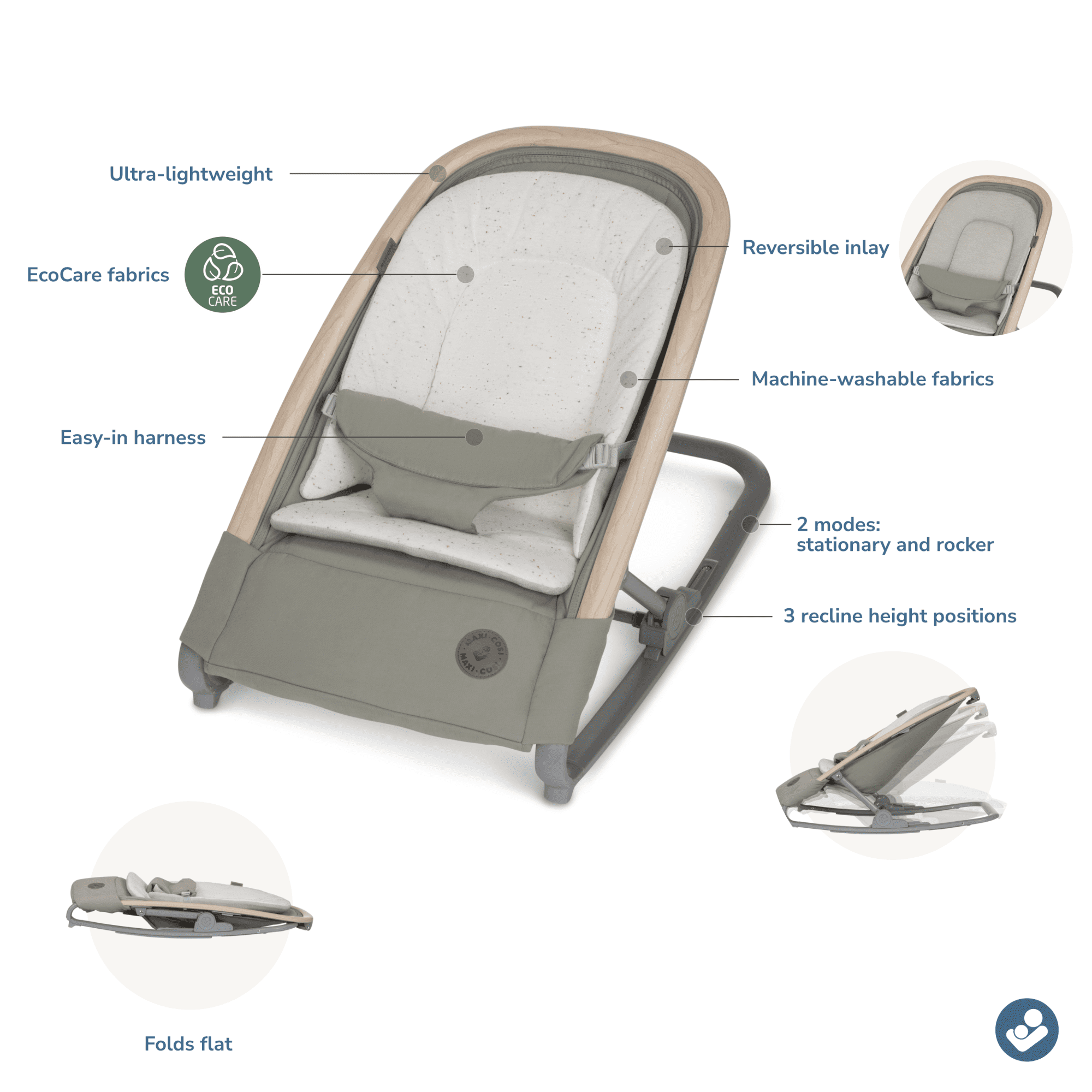 Maxi-Cosi Kori 2-in-1 Rocker, Classic Green