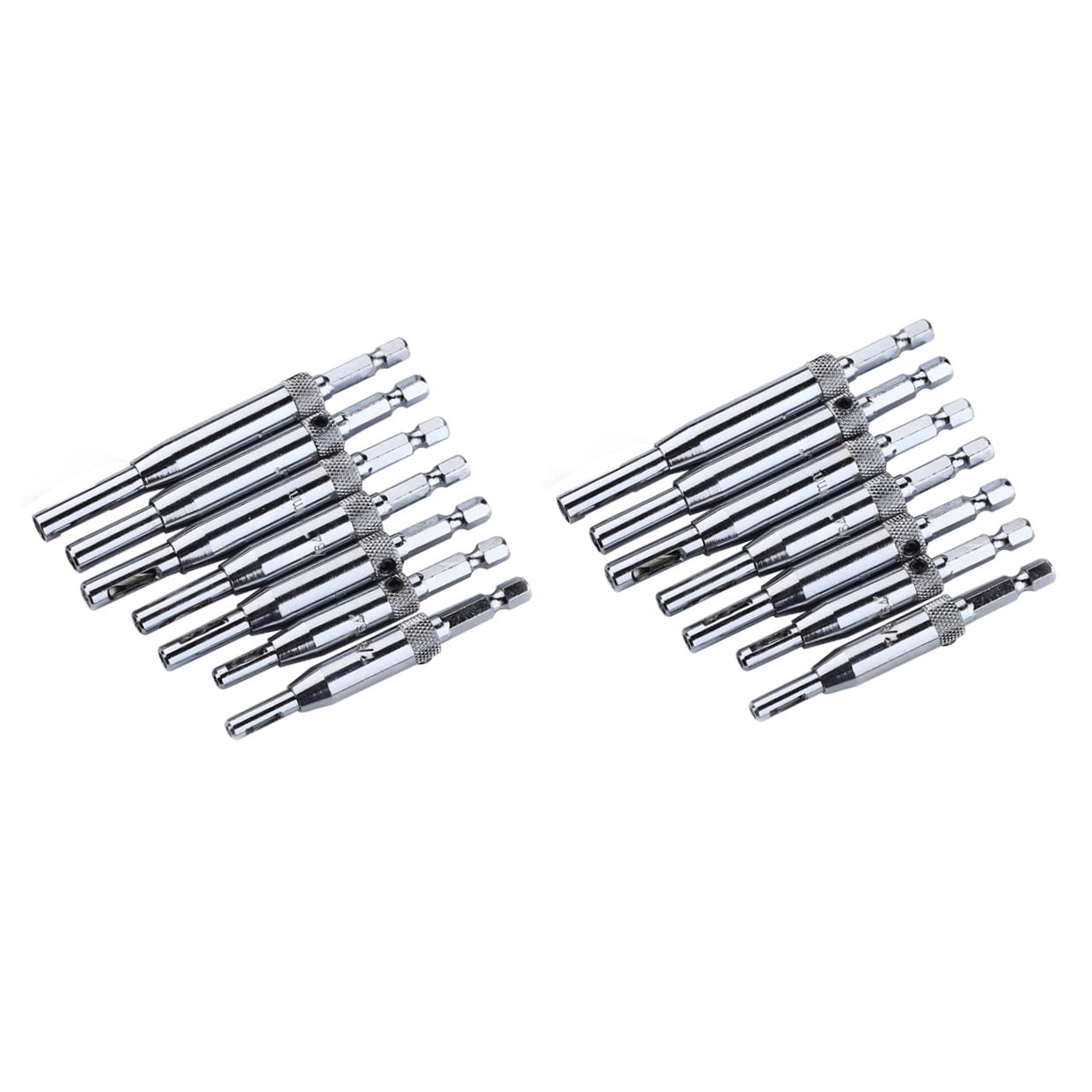 LABSERRON  Woodworking Drill Bit Set, Silver, Precise Hinge Hole Drilling, 14Pcs