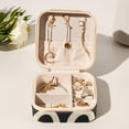thumbnail image 6 of Valentine's Day Travel Portable Square Jewelry Box Organizer for Girls and Women with Ring Earring Necklace Bracelet Storage Display Case Holder, 6 of 6