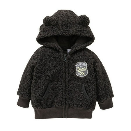 

Newborn Baby Boy Girl Winter Coats Ear Hooded Fleece Jacket Outerwear Clothes 3-24M
