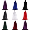thumbnail image 3 of DuoJiaJ Adults Hooded Velvet Cape, Witch Cloak Party Dress Up Purple Sizes M-3XL, 3 of 4