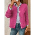 thumbnail image 4 of Women'S Knit Cardigan Sweaters Casual Long Sleeve Open Front Button Down Trendy Jackets Outerwear Rose Red S, 4 of 8