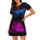 thumbnail image 1 of Balery Futuristic Purple Panther A、 Camisón de manga corta con cuello redondo para mujer, cómodo y elegante., 1 of 6