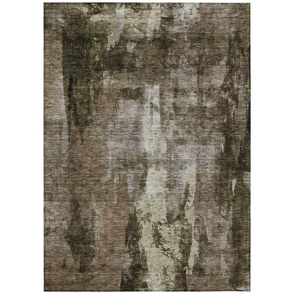 HomeRoots 603159 9 x 12 ft. Brown, Black & Beige Abstract Washable Indoor & Outdoor Rectangle Area Rug