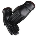 thumbnail image 2 of FESTFENDS touch screen gloves 1 Pair Fleece Lining Black PU Faux for Cold Weather Men, 2 of 3