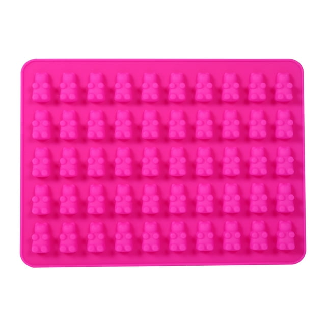 50 Cavidades De Silicona Osito De Goma Molde De Caramelo Reutilizable Molde De Silicona Para Caramelos Bandejas De Cubitos De Hielo Molde De Chocolate Con Cuentagotas Herramienta