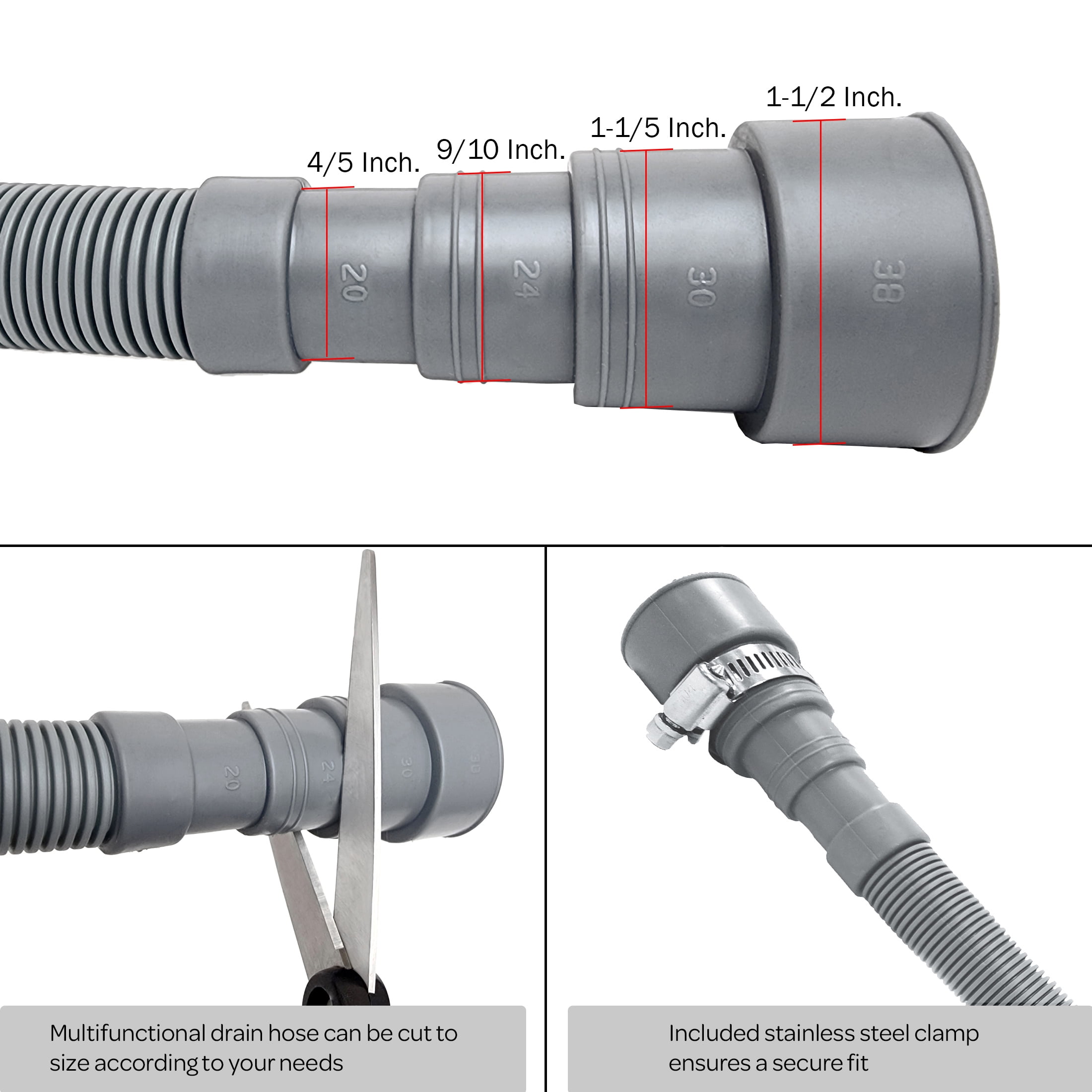 Dr. Rooter 6 ft, New Corrugated Plastic Discharge Hose for Washing Machine