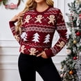 thumbnail image 6 of Light Up Gingerbreads Man Ugly Christmas Sweater for Holiday Parties Women Long Sleeve Crewneck Knit Pullover Jumper Top, 6 of 9