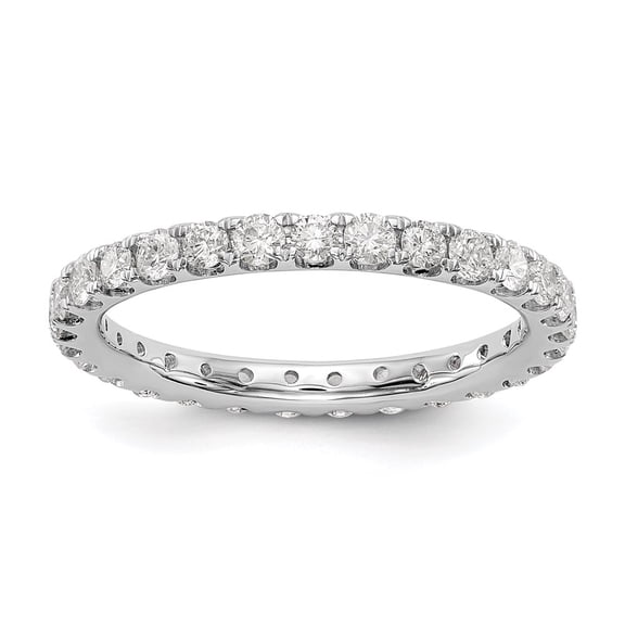 14K White Gold Ring Band Eternity Diamond Round Polished U Shared Prong 1ct