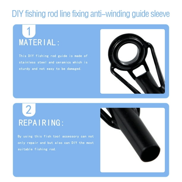 Ruzhgo 40 Pieces/Set Fishing Rod Guide Ring Circle Replacement Fish Line Tackle Rings Outdoor Saltwater Freshwater Accessory