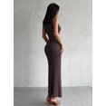thumbnail image 6 of Women Bodycon Maxi Dress Casual Long Dresses Brown S, 6 of 7
