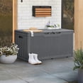 thumbnail image 6 of Devoko Outdoor Waterproof 105 Gallon Resin Deck Box, Gray, 6 of 7