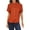 Dark Orange, variant on Self E Womens Juniors Tie Front Cuff Sleeves Button-Down Top Terracotta Size L