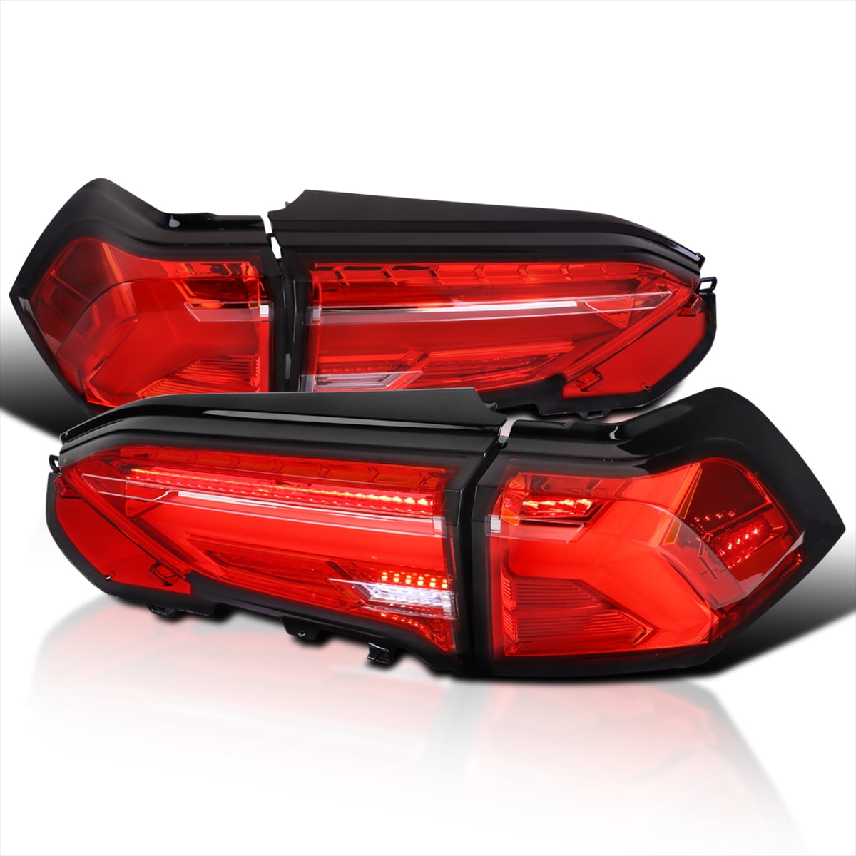 SpecD Tuning Chrome Housing Red/Clear Lens LED Sequential Tail Lights
