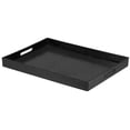 thumbnail image 1 of Home Basics ST44767 Plateau de Service en Crocodile 18 x 13 Po avec H&les&44; Noir Mat, 1 of 1
