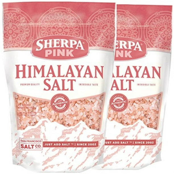 sherpa pink gourmet himalayan salt 4 lbs. coarse salt (qty. 2 x 2 lb
