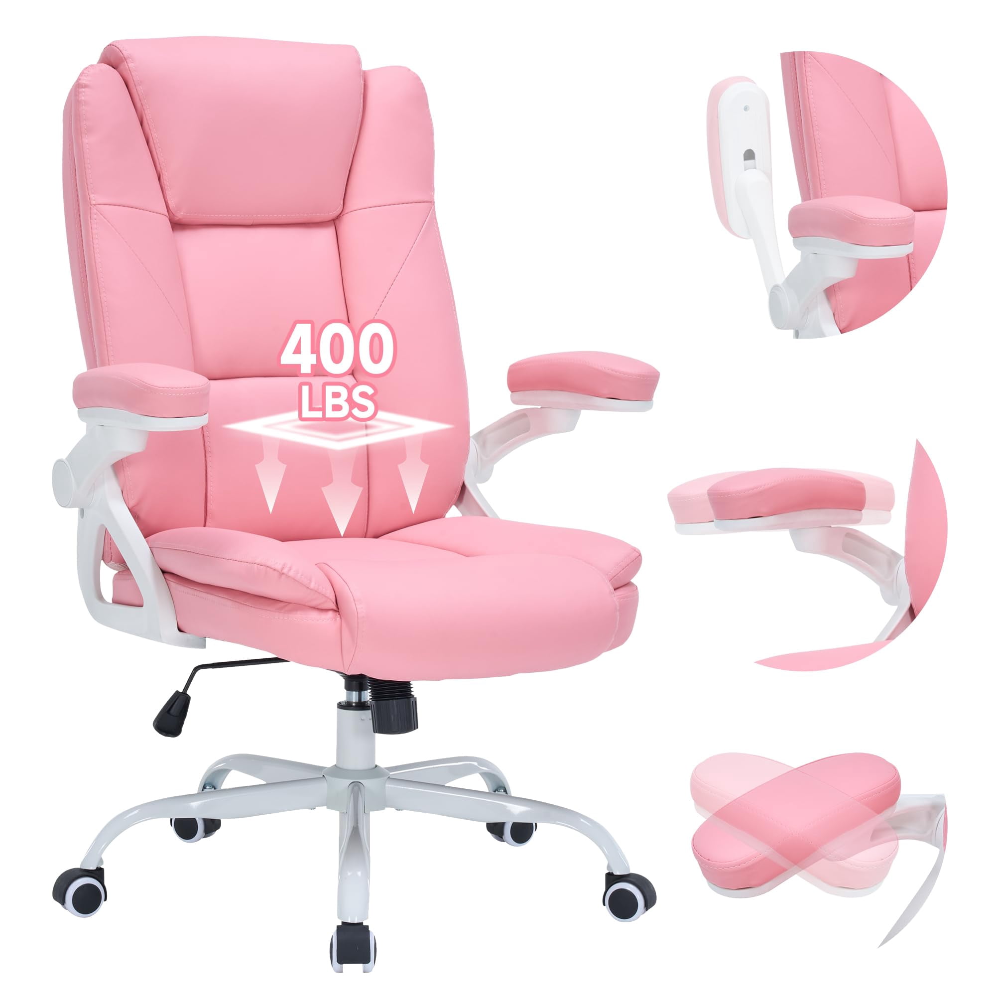 pink office chair with 3 product