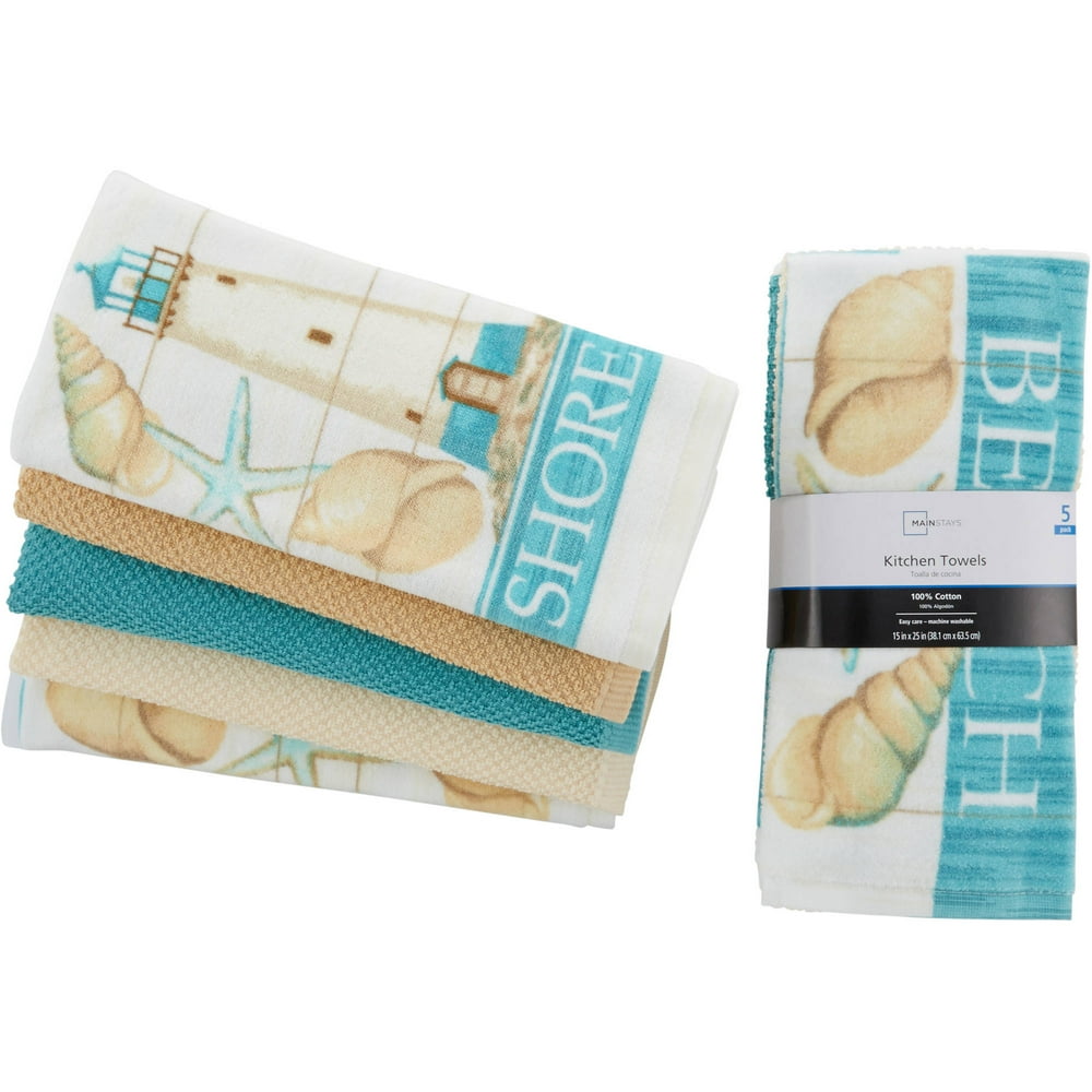 Mainstays Coastal 5Piece Kitchen Towel Set