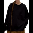 thumbnail image 2 of Camisetas de Larga Extragrandes para Mujer 2025, Camisetas Básicas de Cuello Redondo, Tops de Otoño, Ropa Informal de Entrenamiento Y2K Negro L, 2 of 9