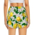 thumbnail image 4 of Vsdgher Lemon Seamless Pattern Oil Painting Effect Print Women's Running Double Layer Shorts High Waisted with Pockets Elastic Yoga Workout Athletic Gym Sports, 4 of 8