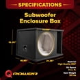 thumbnail image 3 of QPower 12 Inch Single Horn Ported Subwoofer Box Enclosure, 5/8 Inch MDF, Black Carpet, 3 of 7