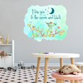 thumbnail image 3 of Watercolor Decal I Love You To The Moon And Back Bedroom Wall Decal for Children Moon Stars Flowers & Birds Colorful Art Cute Themed Room Décor - Size: 40 In x 32 In, 3 of 5