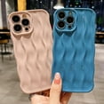 thumbnail image 4 of Water Ripple Pattern Case for iPhone 12 Pro Soft TPU Shockproof Camera Protective Back Cover for Women Girl Curly Wave Frame Phone Case for iPhone 12 Pro 6.1 Inch Blue, 4 of 12
