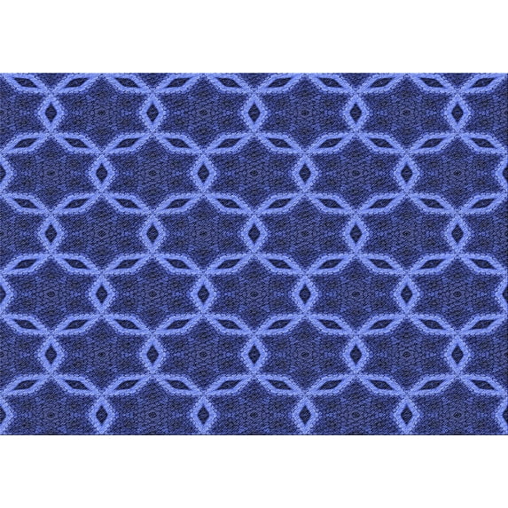 Ahgly Company Indoor Rectangle Patterned Denim Dark Blue Area Rugs, 6' x 9'