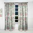 thumbnail image 2 of Designart 'Retro Pattern Over Floral III' Mid-Century Modern Curtain Panel, 2 of 5