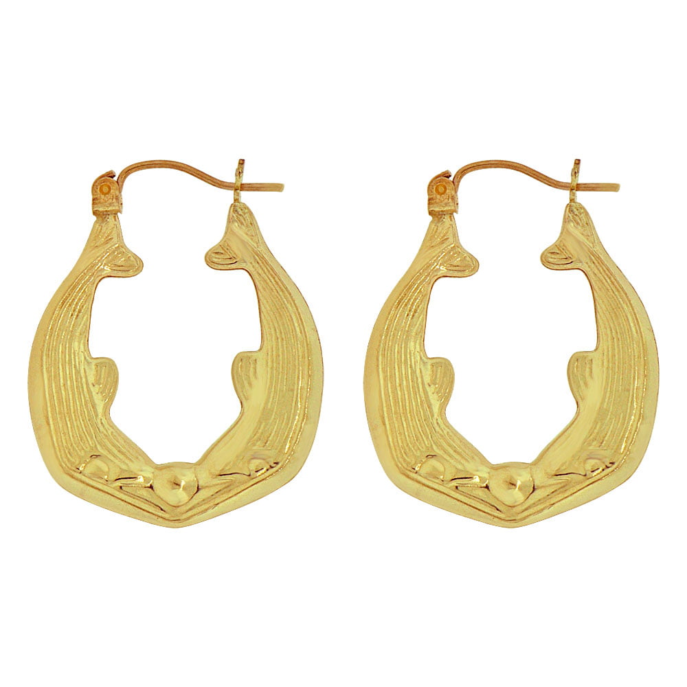 Beautiful 10KT Gold Dolphin Earrings NWOB 
