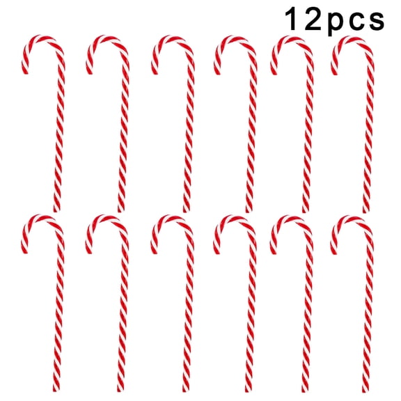 12 Uds. Bastones De Caramelo Navideños De 15cm, Adornos Colgantes Rojos Y Blancos Para Decoración De árbol De Navidad