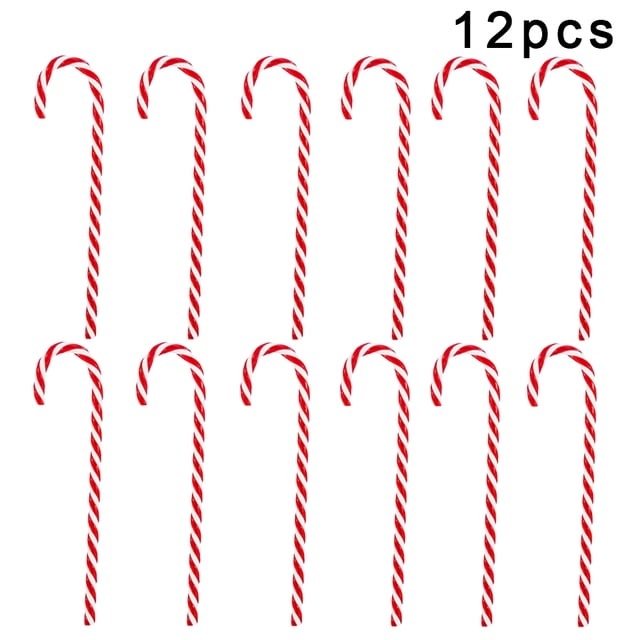 12 Uds. Bastones De Caramelo Navideños De 15cm, Adornos Colgantes Rojos Y Blancos Para Decoración De árbol De Navidad
