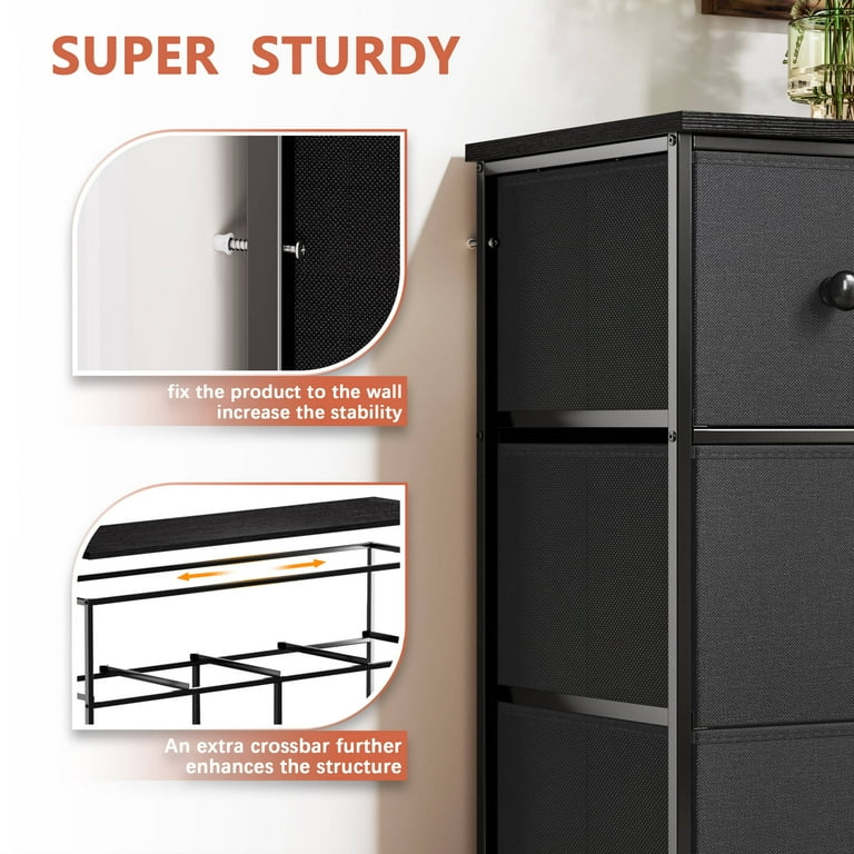 GUNAITO 8 Drawer Dresser for Bedroom Chest of Drawers Fabric