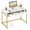 White & Gold, variant on Costway Office Desk with Power Outlets,43.5" Modern Writing Desk with Hidden Compartment White & Gold