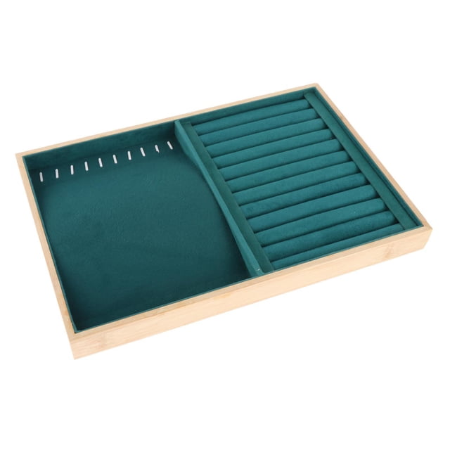Tray, Jewelry Container Bamboo Wood Storage Case Organizer Box for Bracelet Drawers Show