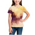thumbnail image 2 of YunPes Girls T Shirts Tie Dye Short Sleeve Shirts Kids Summer Tops Soft Casual Crewneck Basic Tees Dance Streetwear Birthday Outfits, 2 of 5