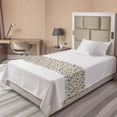 thumbnail image 1 of Love Bed Runner, Wave Floral Heart Summer Swirl Illustration Flourishes Foliage Classical, Decorative Accent Bedding Scarf for Hotels Homes and Guestrooms, Twin, Eggshell Vermilion Black, by Ambesonne, 1 of 2