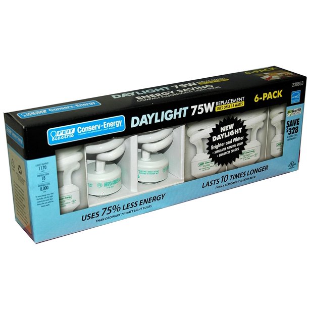 Feit18-Watt Compact Fluorescent Light Bulb, Daylight, 75 ...