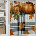 thumbnail image 6 of Autua Pumpkins Leaves Bathroom Décor Set with Hooks, Chic Modern Shower Curtain Set, 100% Polyester, Vibrant HD Print, Easy Installation, Machine Washable 36"x72, 6 of 7